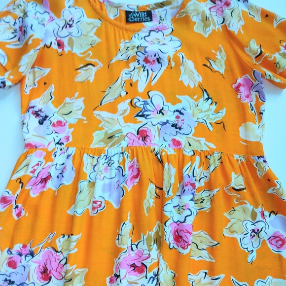 Wild Berries Orange Mini Floral Dress - Picture 3 of 3